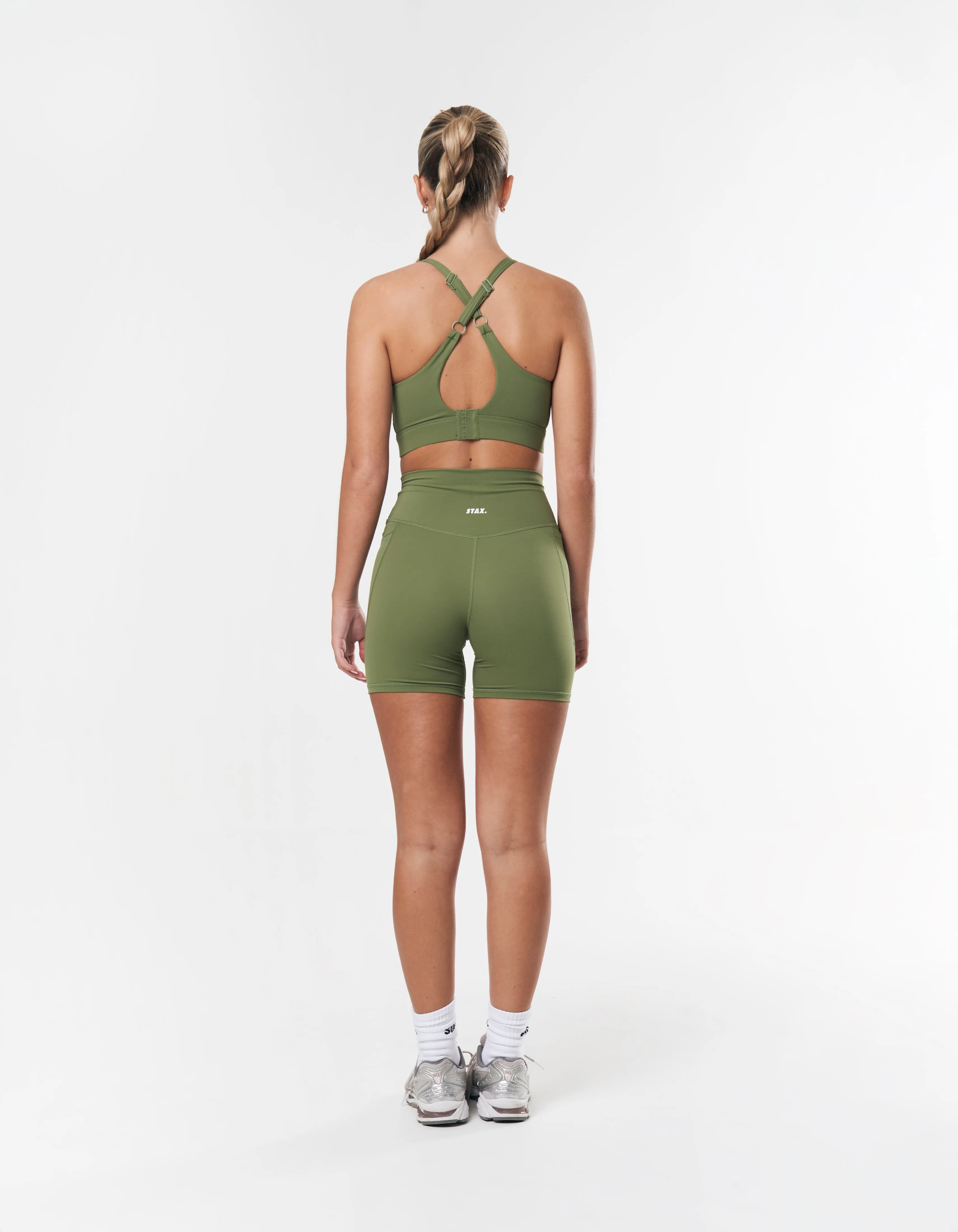 Phone Pocket Midi Bike Shorts NANDEX ™ - Khaki