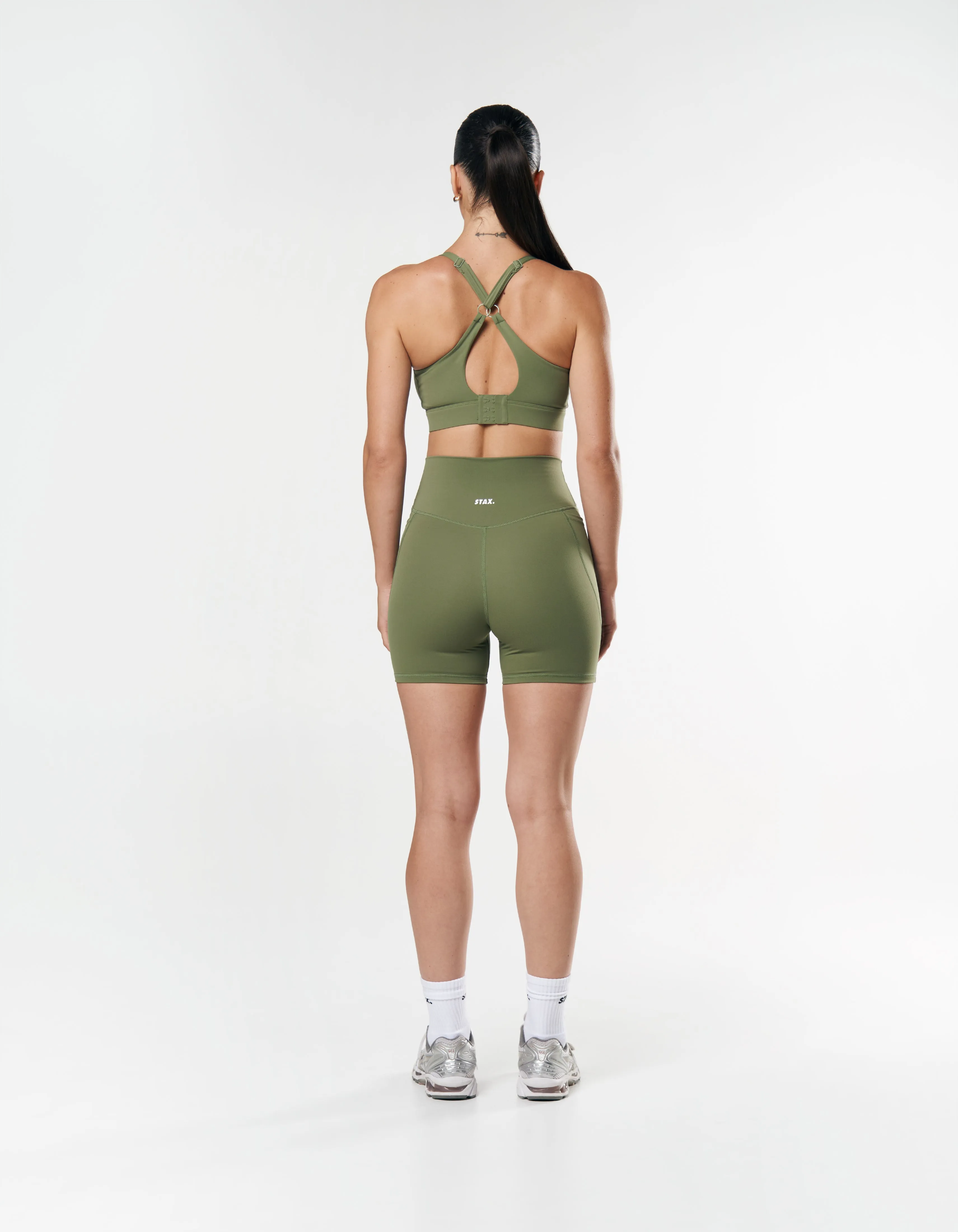 Phone Pocket Midi Bike Shorts NANDEX ™ - Khaki