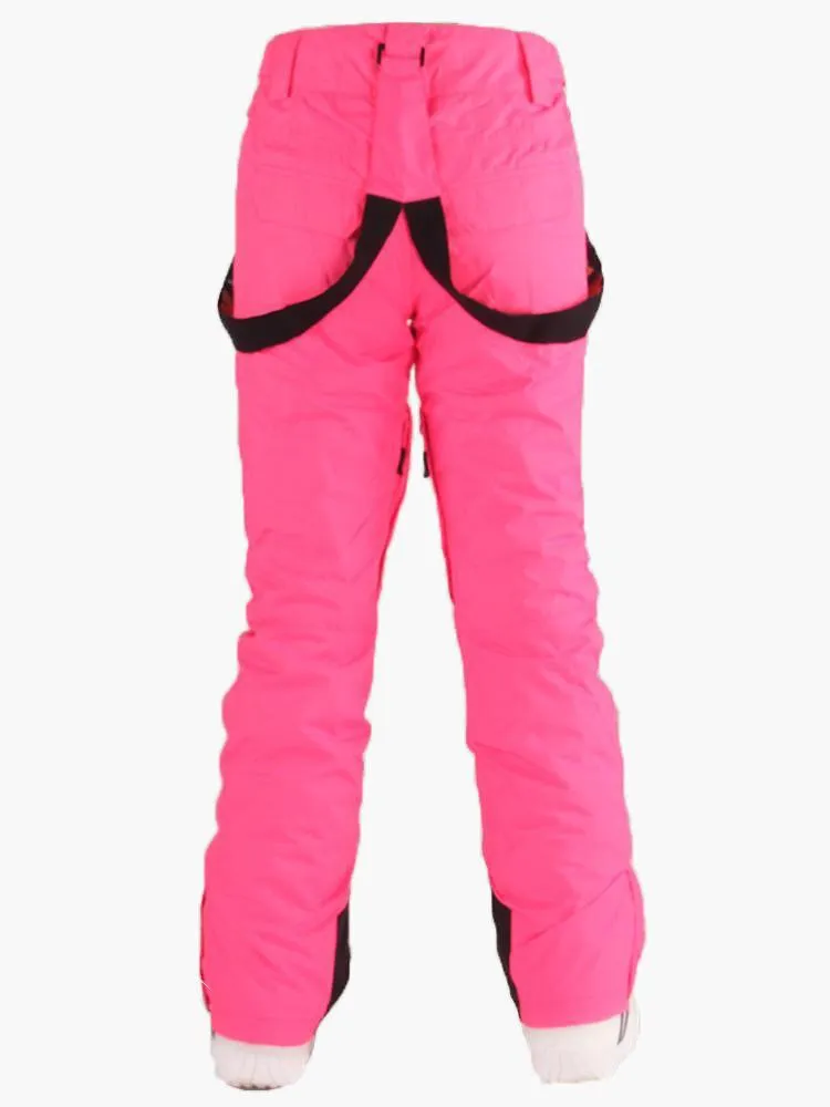 Pink Thermal Warm High Waterproof Windproof Women's Snowboard/Ski Pants