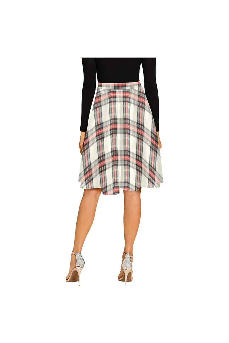 Plaid Melete Pleated Midi Skirt