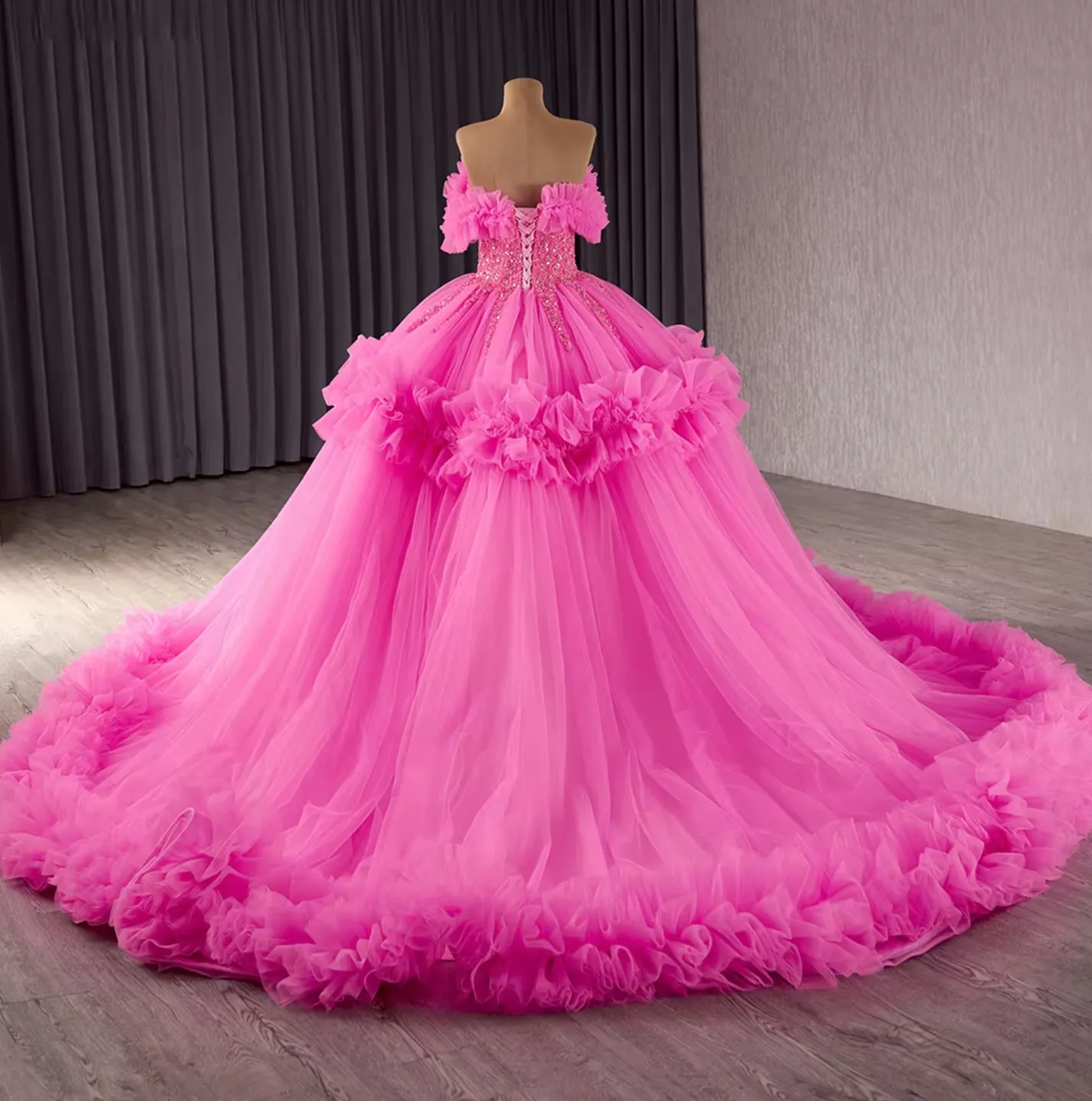 Princess Pink Ballgown Quinceanera Dress