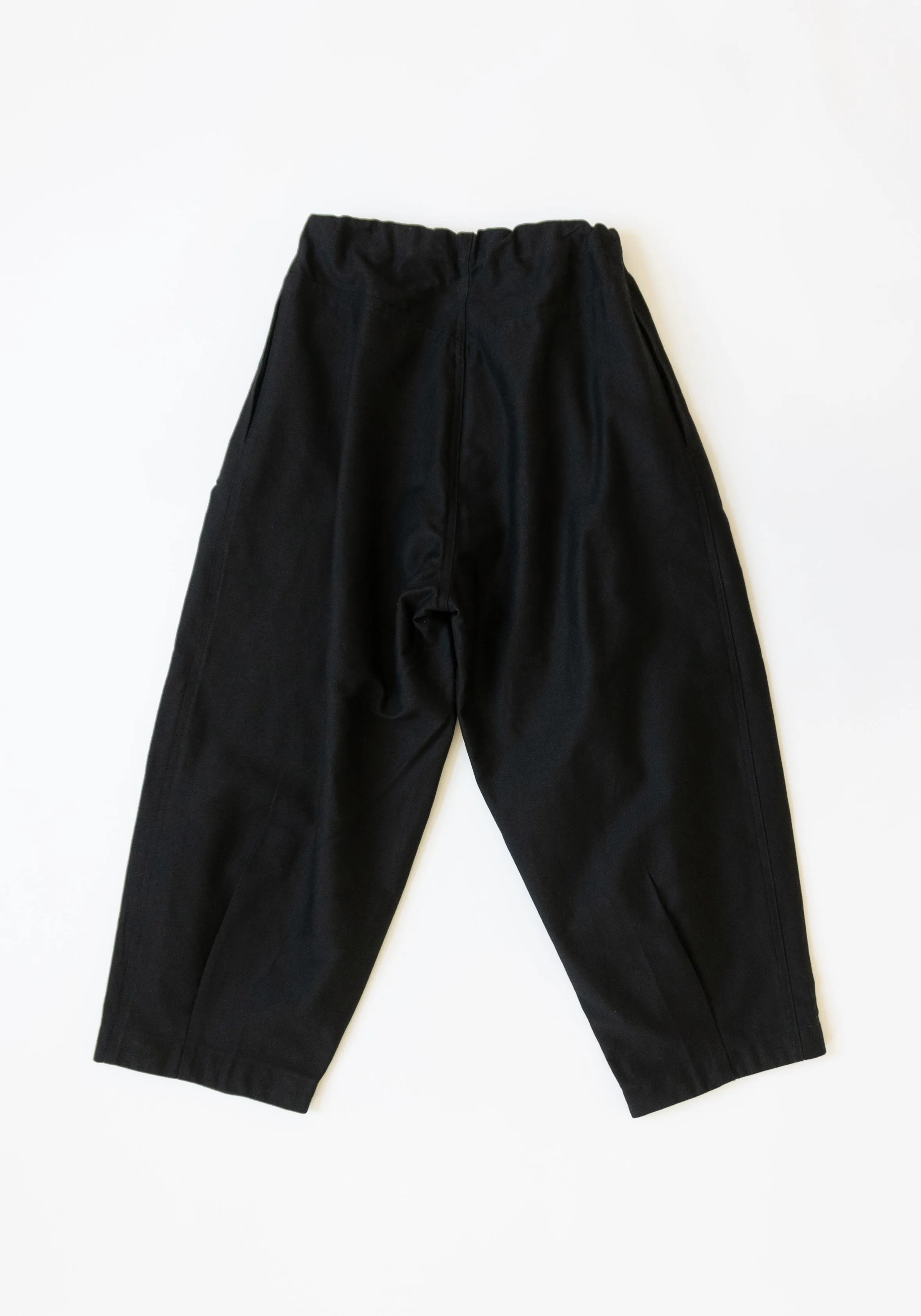 Puffy Pleated Pants in Black