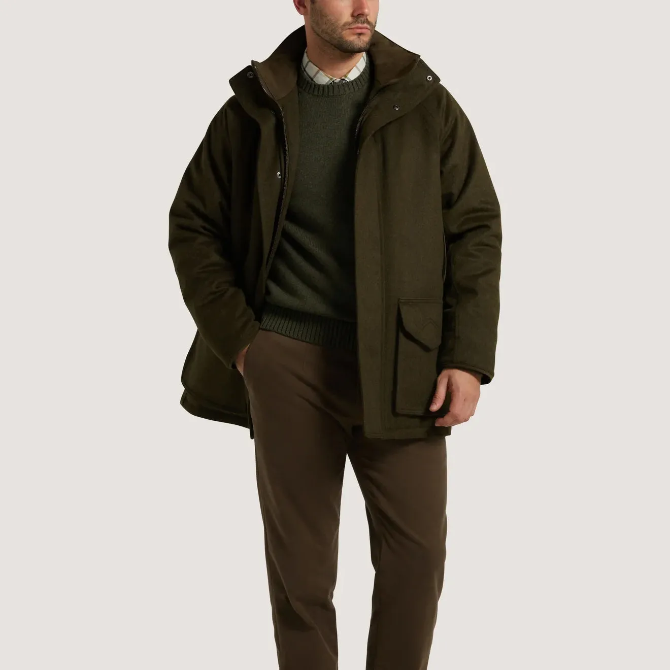 Purdey Loden Raglan Field Coat Loden