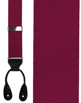 "Cranberry Grosgraine Ribbon II" Suspenders