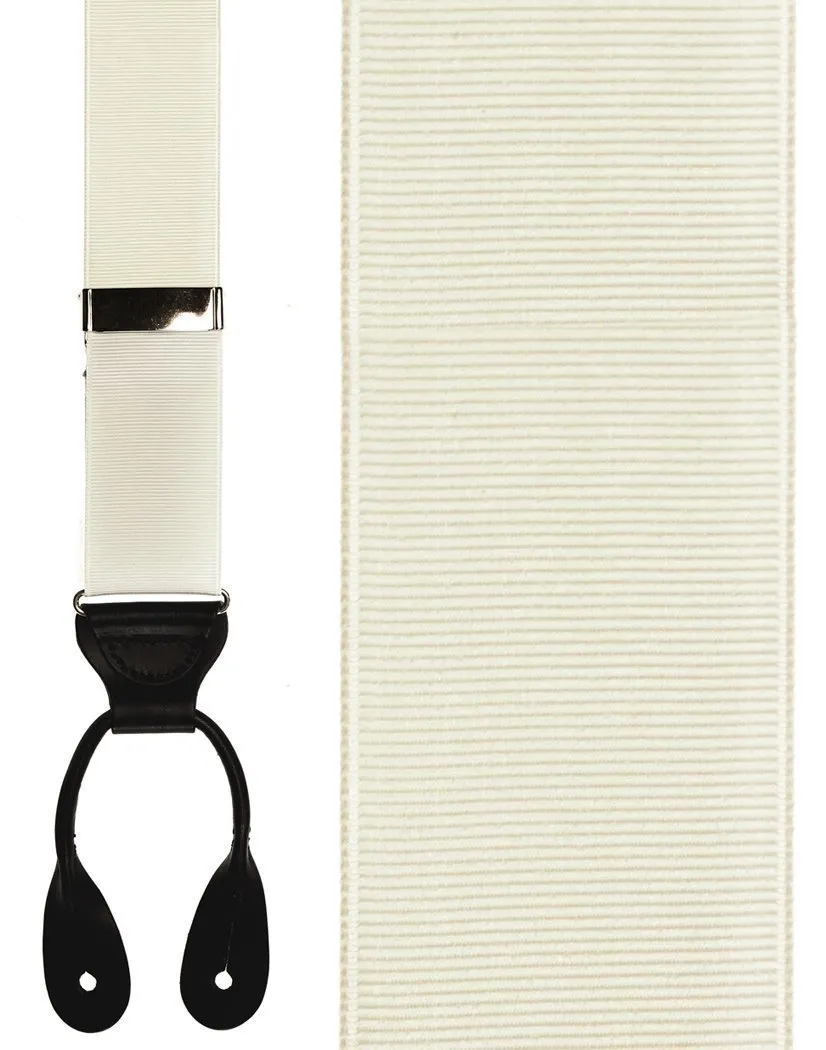 "Ivory Grosgraine Ribbon II" Suspenders