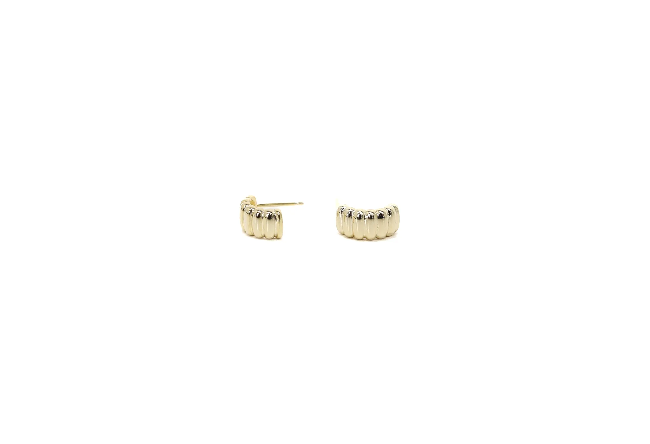 Ridged Huggie Hoops In Vermeil