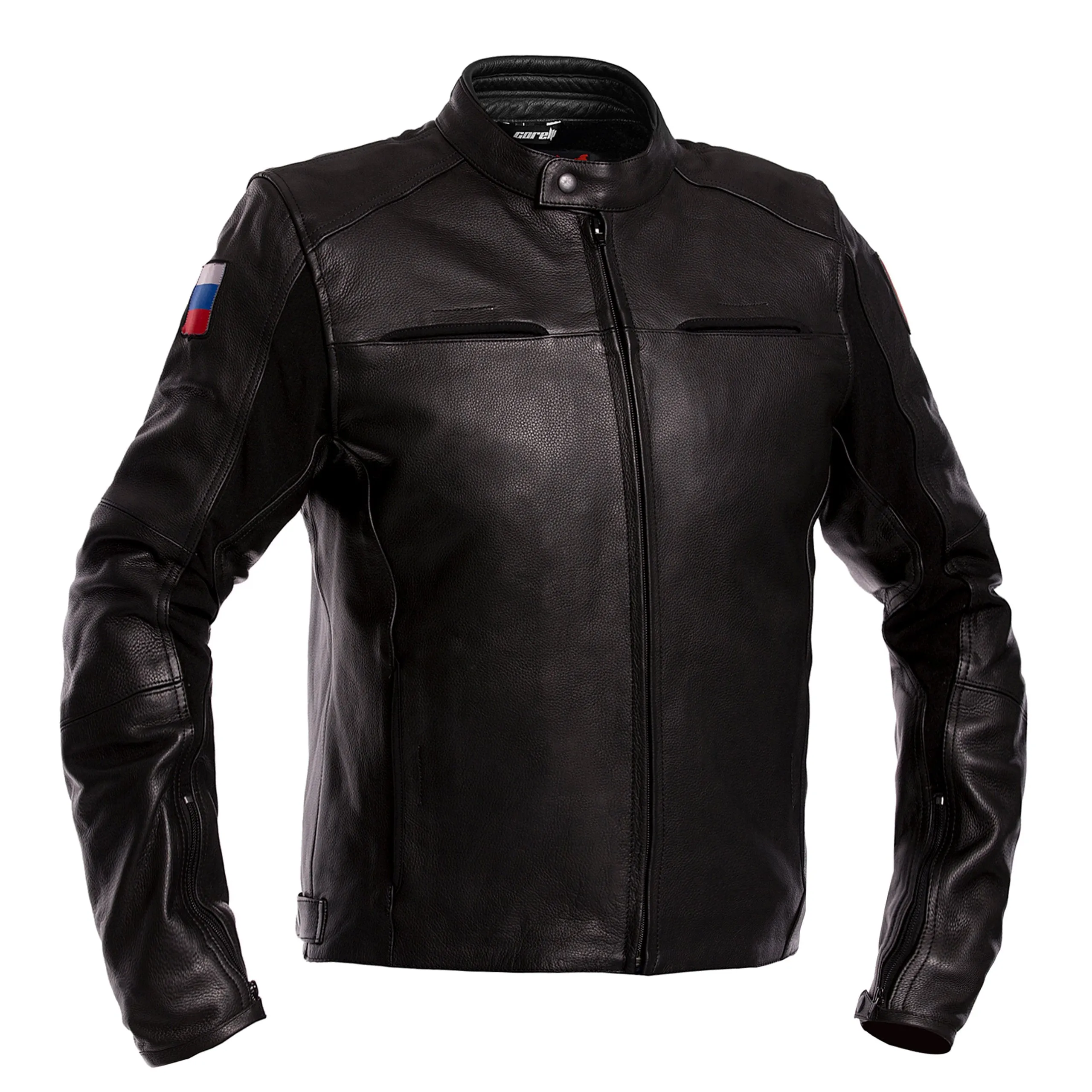 Russia Biker Black Motorcycle Leather Jacket