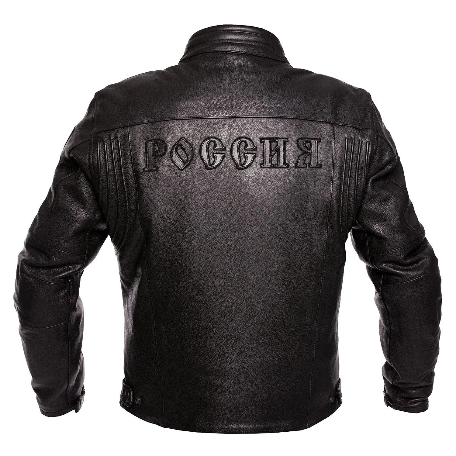 Russia Biker Black Motorcycle Leather Jacket