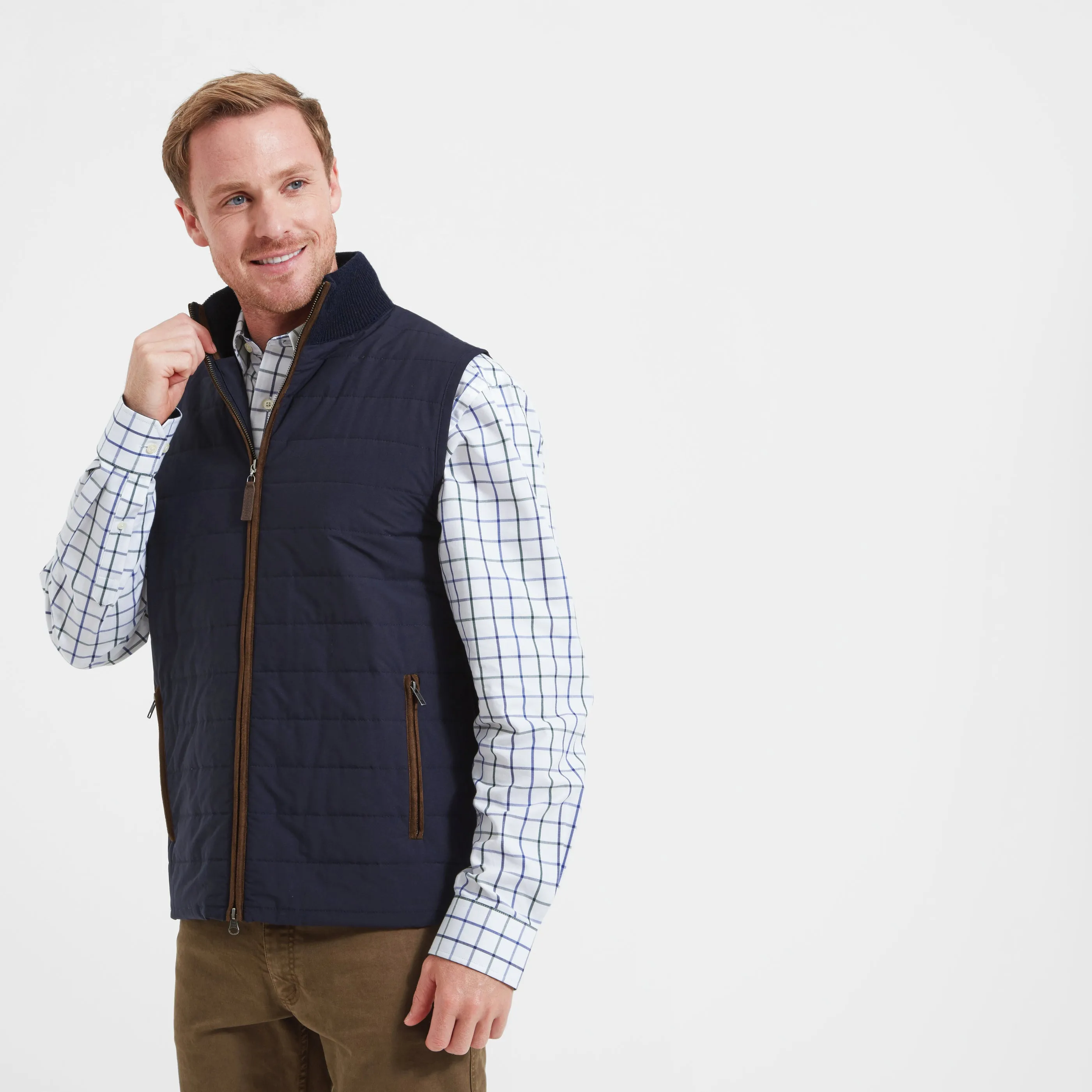 Schoffel Hybrid Lamsbwool Aerobloc Mens Gilet - Navy