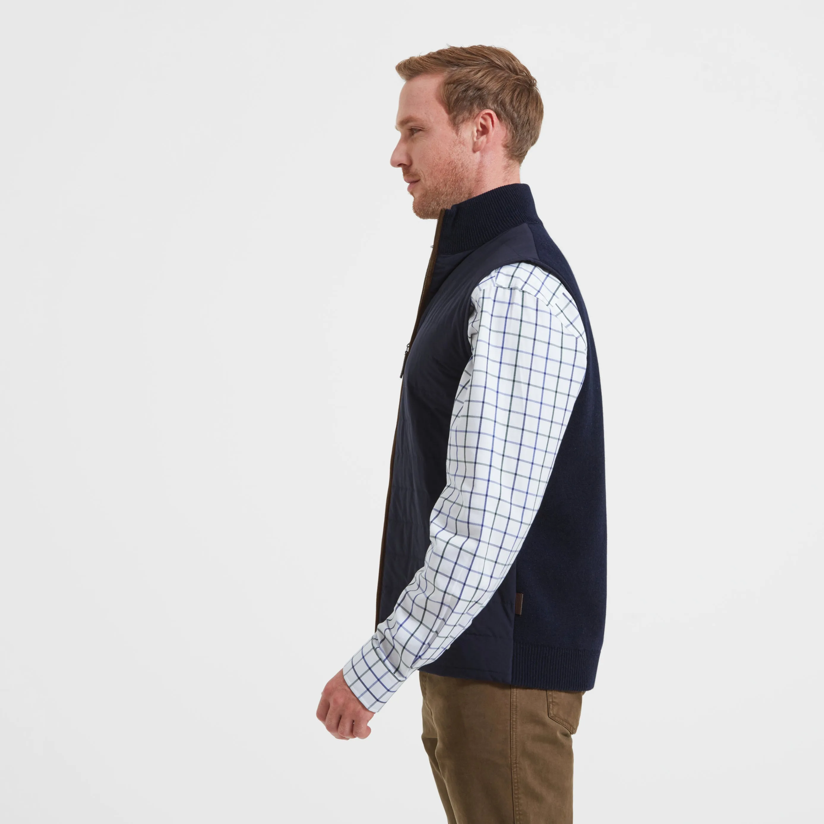 Schoffel Hybrid Lamsbwool Aerobloc Mens Gilet - Navy