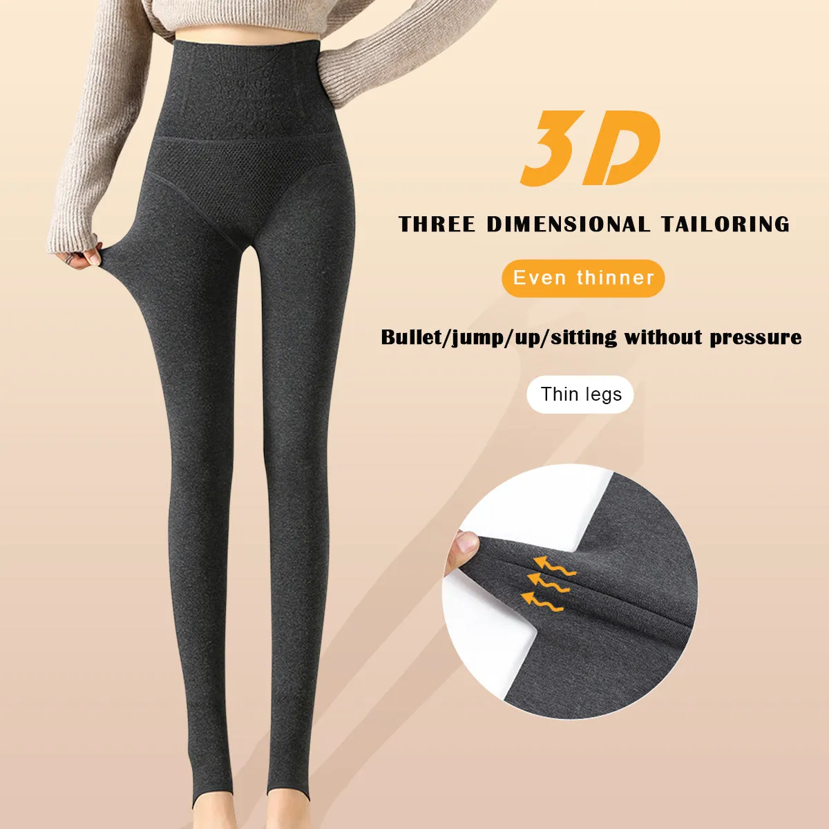 Sidiou Group Women Casual Outdoor High Waist Hip Lift Pants Thermal Fleece Tights Lined Leggings Winter Cotton Stockings Warm Pantyhose