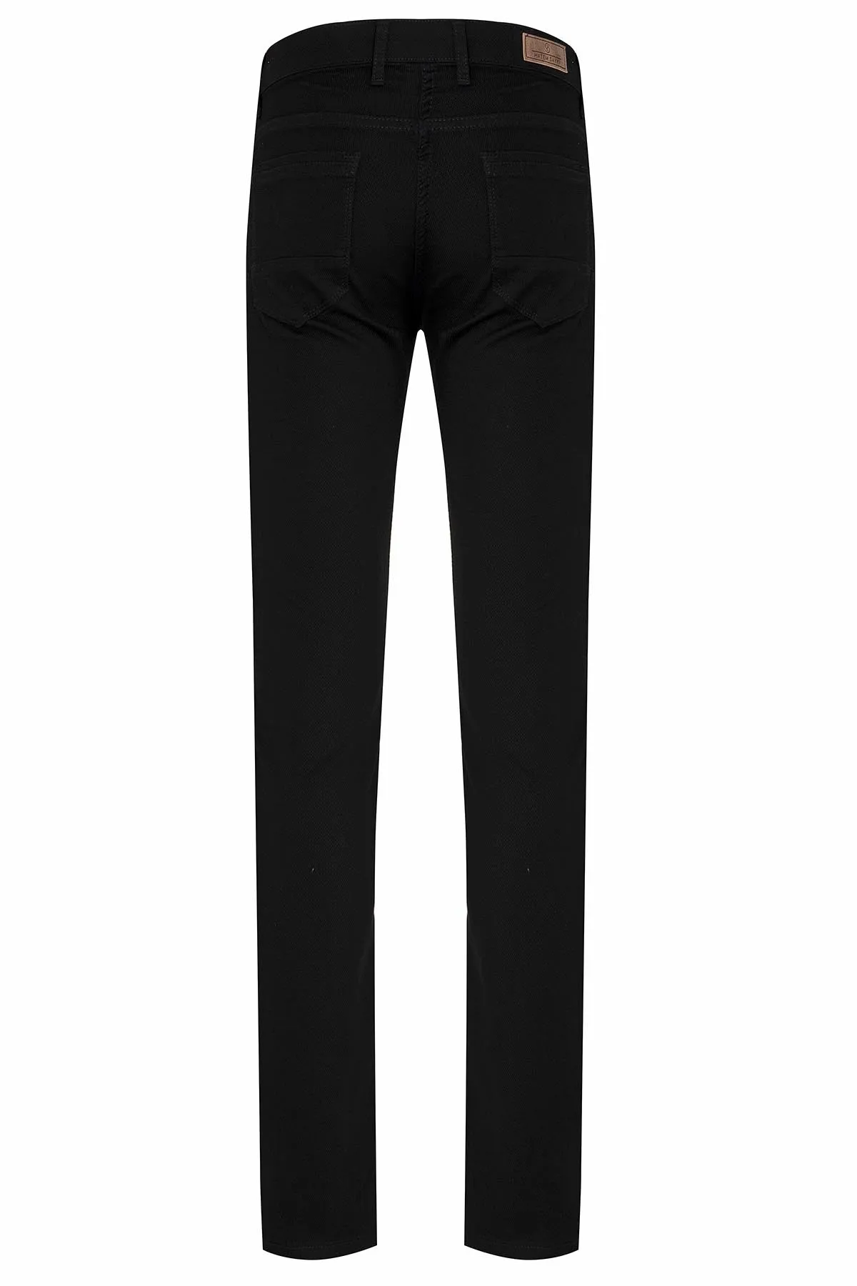 Slim Fit 5 Pocket Low Waist Unpleated Cotton Brown Casual Pants, Black