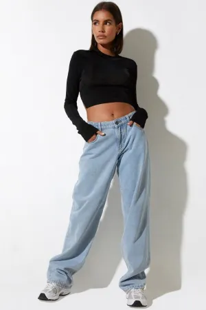 Slit In Sleeve Crop Top