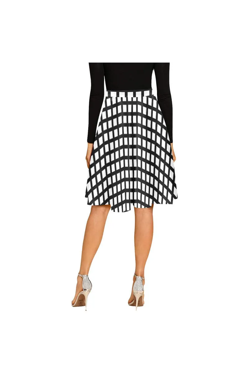 Square Business Melete Pleated Midi Skirt