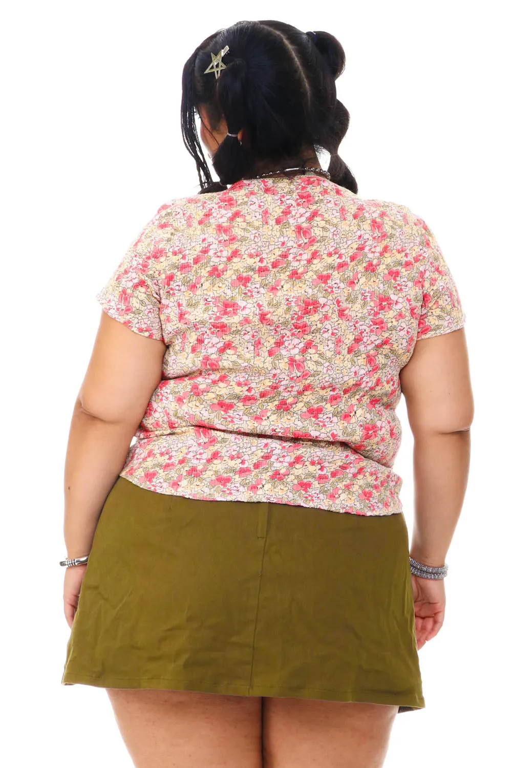 Vintage 90's Floral Hook & Eye Top - XL/2X