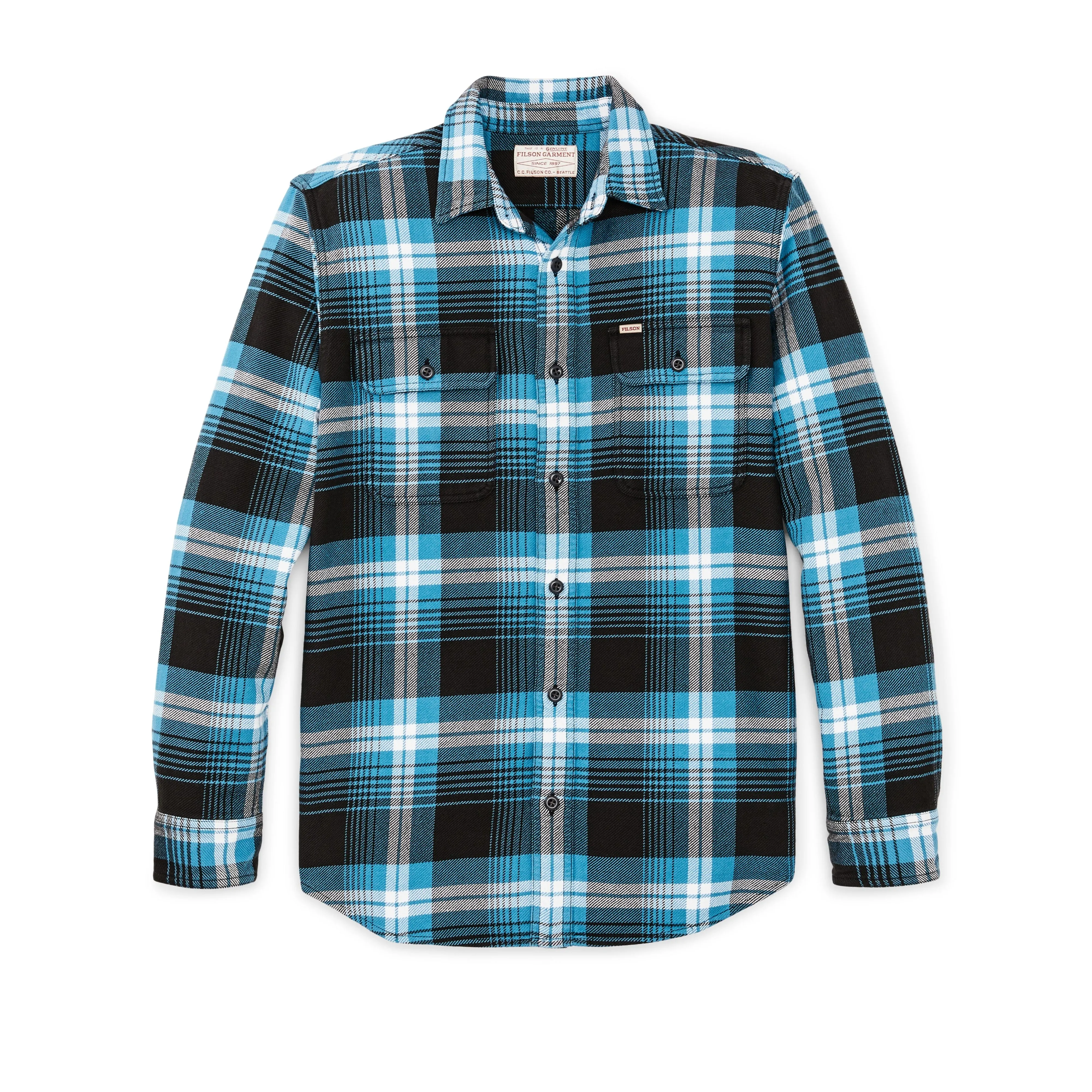 Vintage Flannel Work Shirt- Blue/Black/Multi Plaid