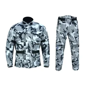 Warrior Gears 6 Pockets Mens Motorcycle Suit, Textile Racing Motorbike Suit with CE Armors - Silver Grey