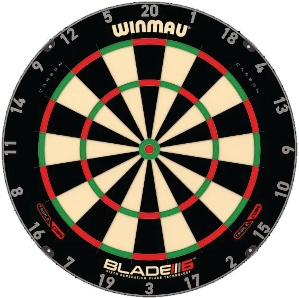 Winmau Blade 6 Triple Core Dartboard with Craft Beer Cabinet Plus Free Set of Darts