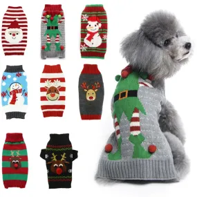 Winter Dog Clothes Christmas Holiday Sweater Chihuahua Teddy Outfit coat for Small Medium Large Dog and Cat  Autumn  Warm