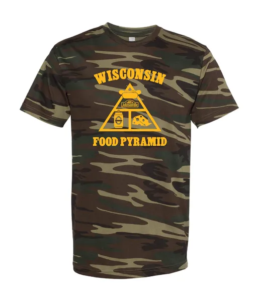 Wisconsin Food Pyramid T-Shirt- Camo