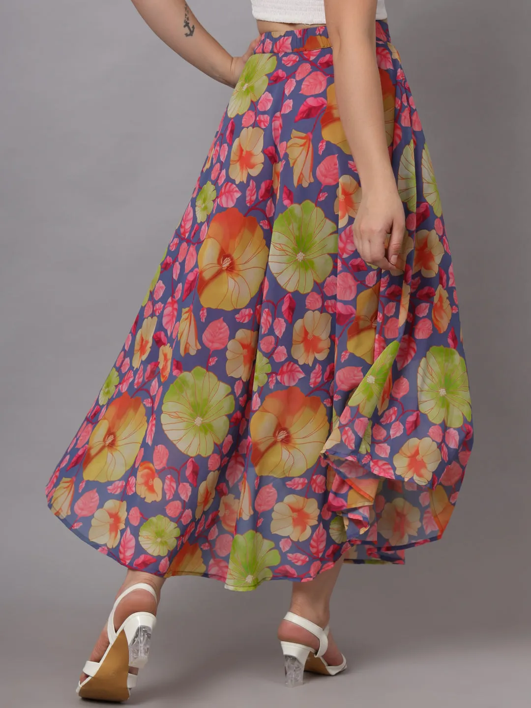 Women Floral Printed Maxi Skirt