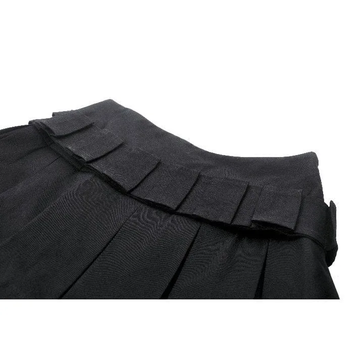 Women's Punk Multi-pockets Pleated Skirt