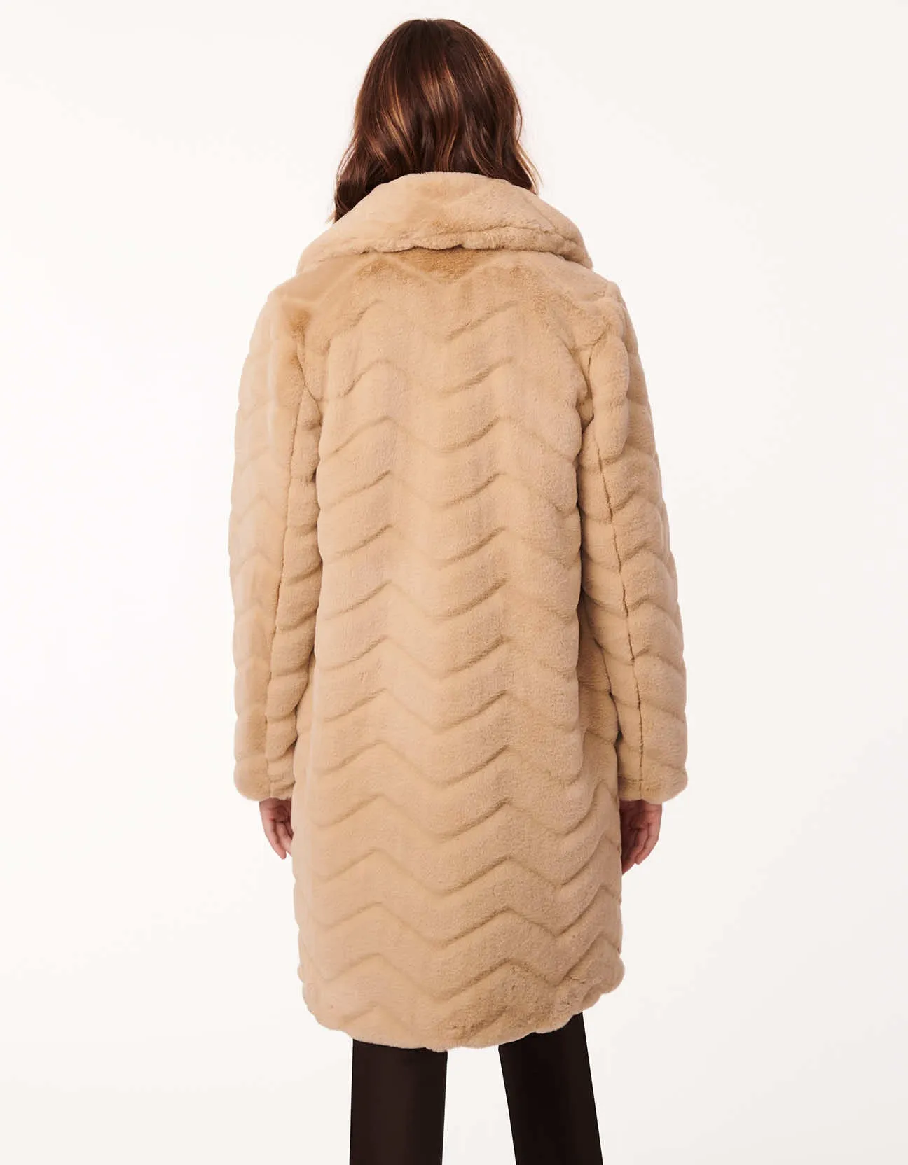 Zigzag Vegan Fur Coat